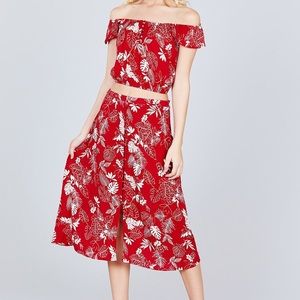 Crop top and midi skirt set